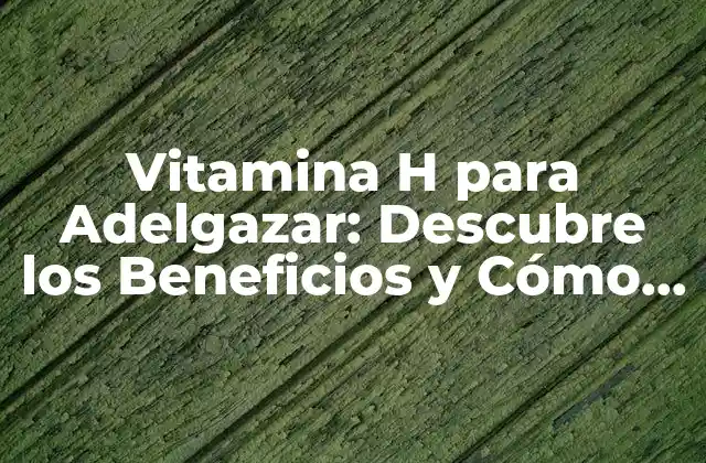 Vitamina H para Adelgazar: Descubre los Beneficios y Cómo Funciona