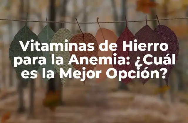 Vitaminas de Hierro para la Anemia: ¿cuál es la Mejor Opción?
