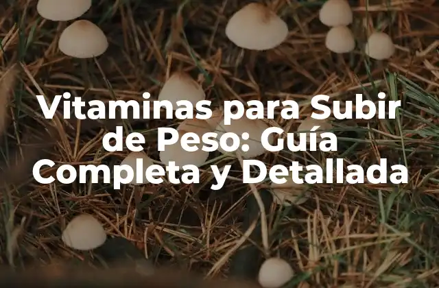 Vitaminas para Subir de Peso: Guía Completa y Detallada