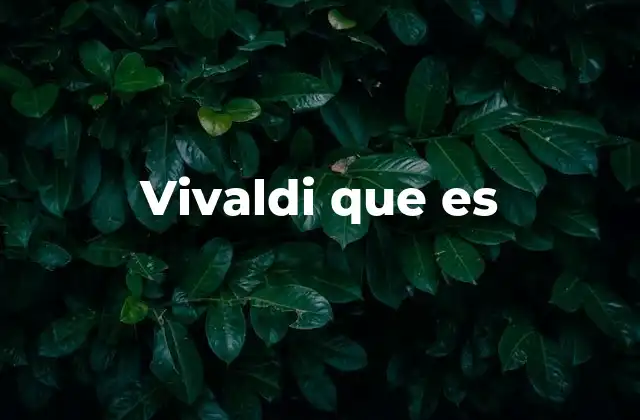 Vivaldi que es