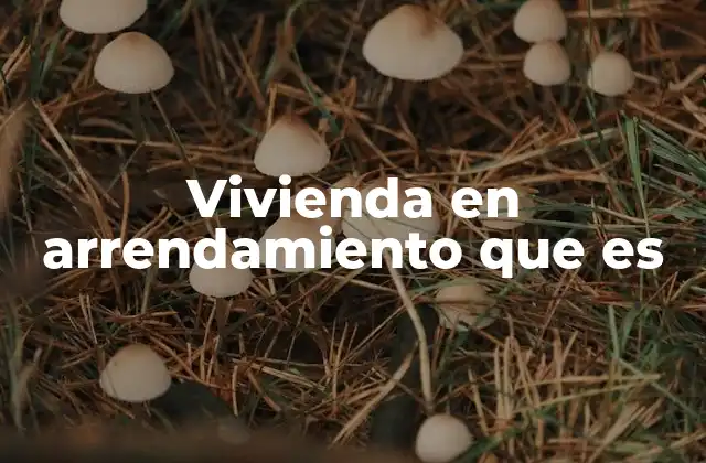 Vivienda en Arrendamiento que es