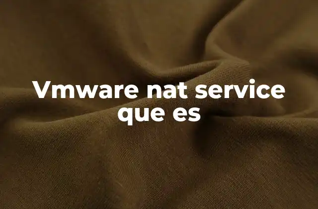 Vmware Nat Service que es