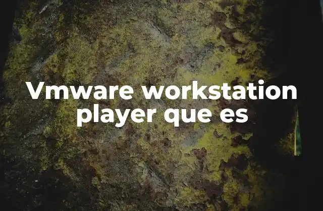 Vmware Workstation Player que es