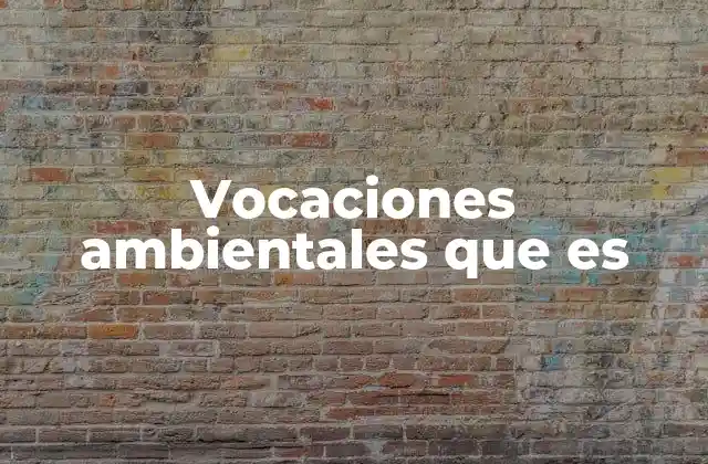 Vocaciones Ambientales que es