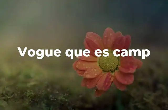 Vogue que es Camp