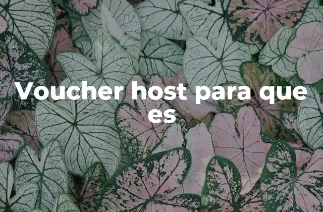 Voucher Host para que es