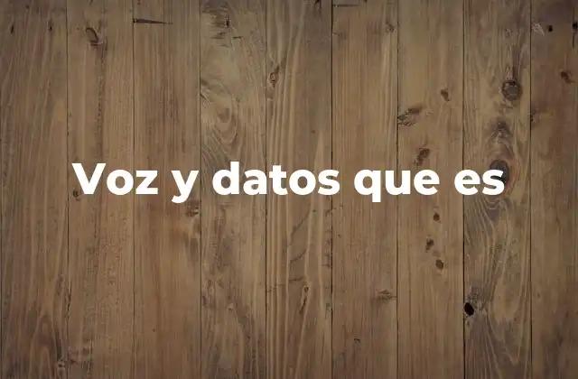 Voz y Datos que es