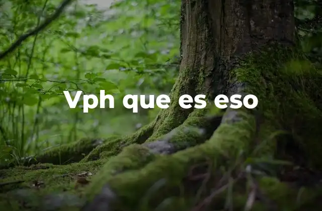 Vph que es Eso