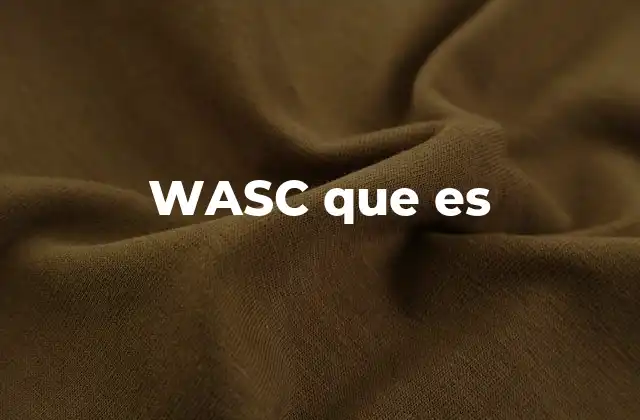 Wasc que es