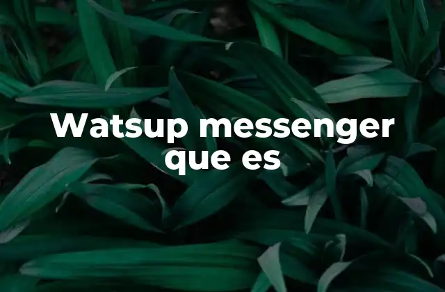 Watsup Messenger que es