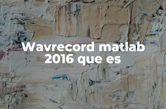 Wavrecord Matlab 2016 que es