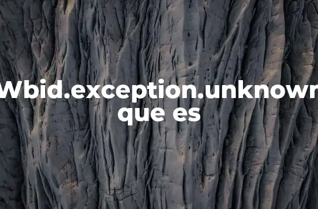 Wbid.exception.unknown que es