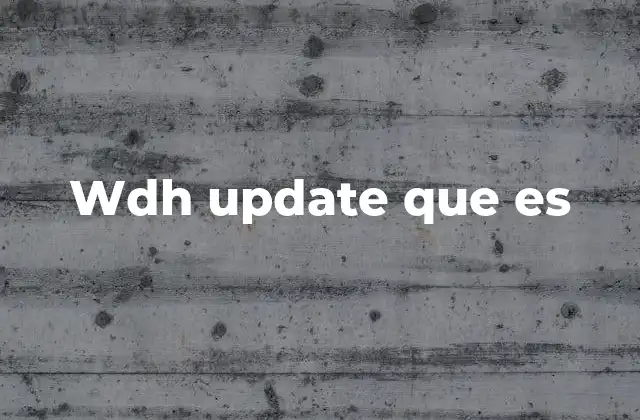 Wdh Update que es