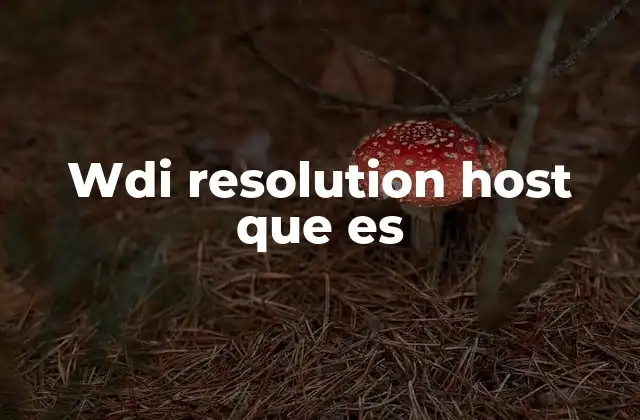 Wdi Resolution Host que es