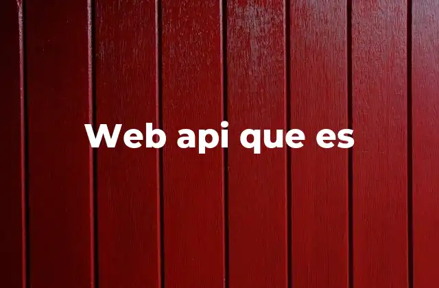 Web Api que es