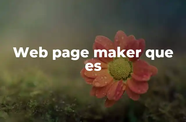 Web Page Maker que es