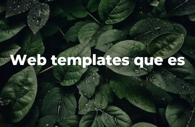 Web Templates que es