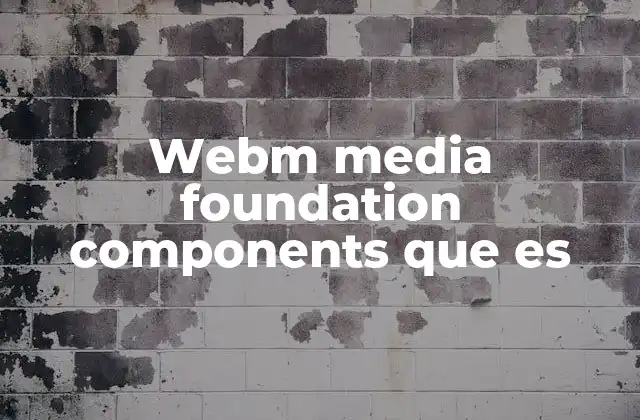 Webm Media Foundation Components que es