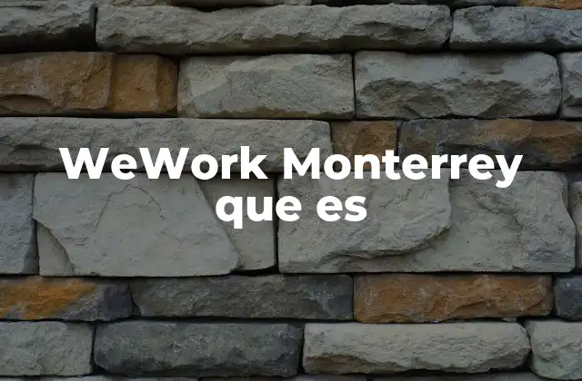Wework Monterrey que es