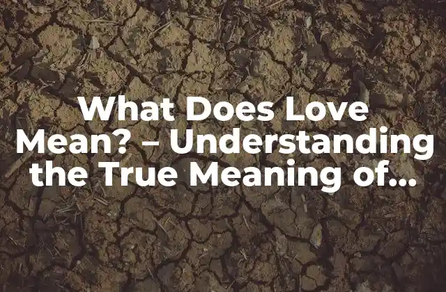 What Does Love Mean? – Understanding The True Meaning Of Love