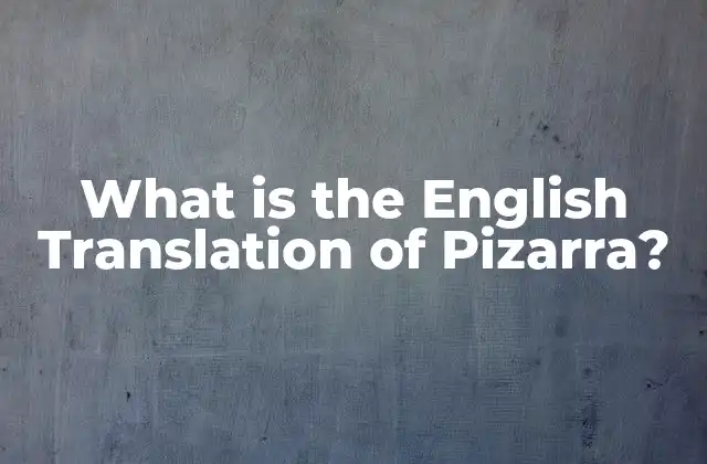 What Is The English Translation Of Pizarra?