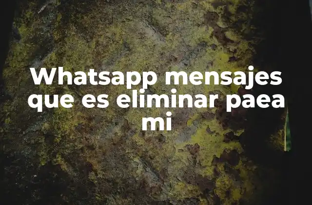 Whatsapp Mensajes que es Eliminar Paea Mi 2 La importancia de gestionar tus mensajes en WhatsApp