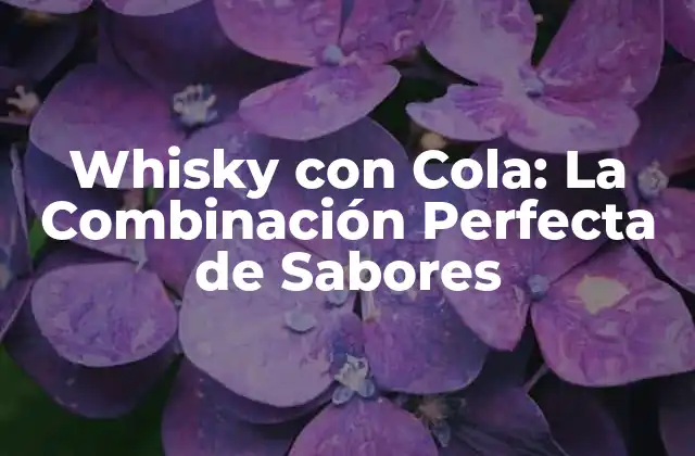 Whisky con Cola: la Combinación Perfecta de Sabores