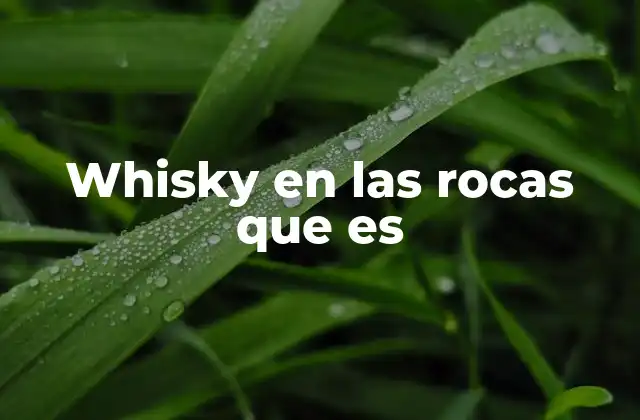 Whisky en las Rocas que es