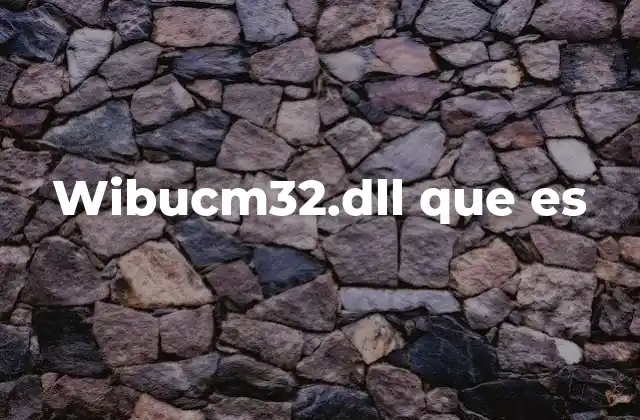 Wibucm32.dll que es