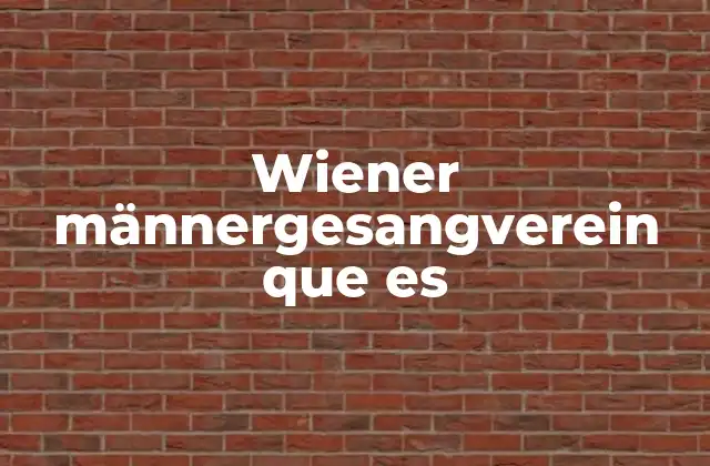 Wiener Männergesangverein que es