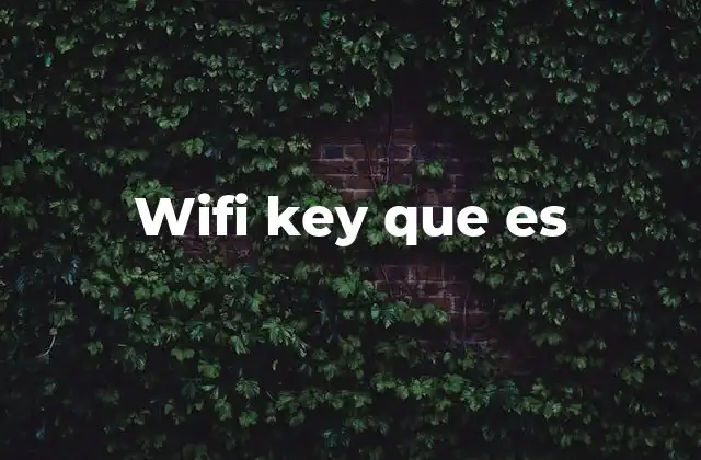Wifi Key que es