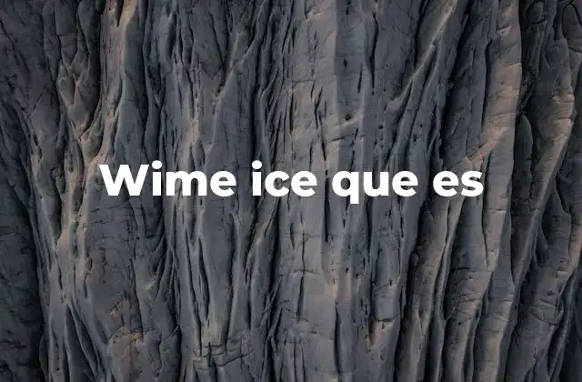 Wime Ice que es