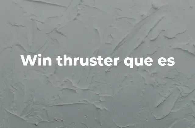 Win Thruster que es