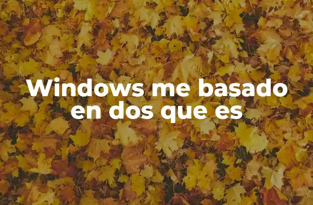 Windows Me Basado en Dos que es