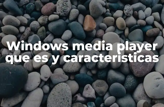 Windows Media Player que es y Caracteristicas