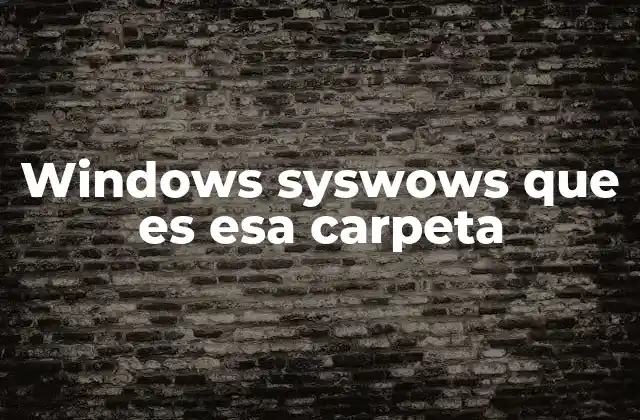 Windows Syswows que es Esa Carpeta