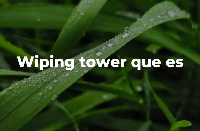 Wiping Tower que es