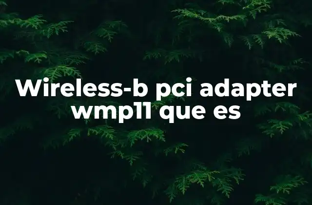 Wireless-b Pci Adapter Wmp11 que es