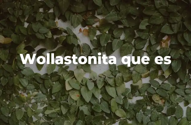Wollastonita que es