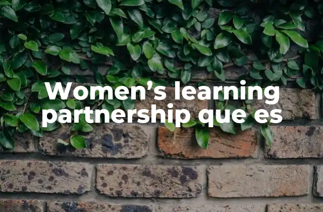 Women’s Learning Partnership que es