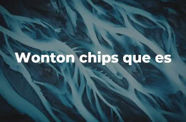 Wonton Chips que es