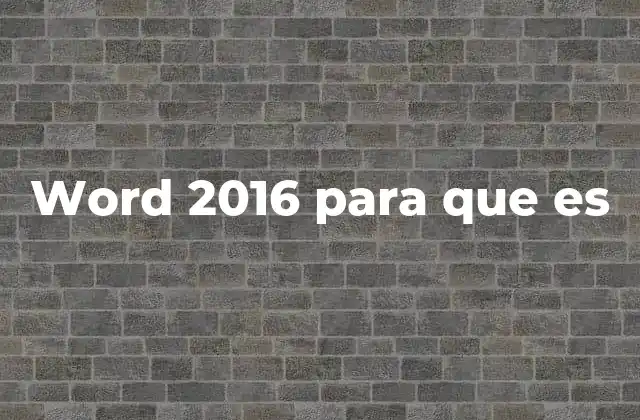 Word 2016 para que es