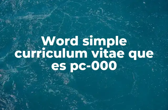 Word Simple Curriculum Vitae que es Pc-000