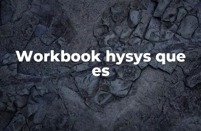 Cómo se estructura un archivo HYSYS workbook