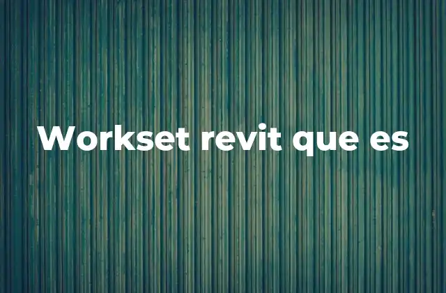 Workset Revit que es