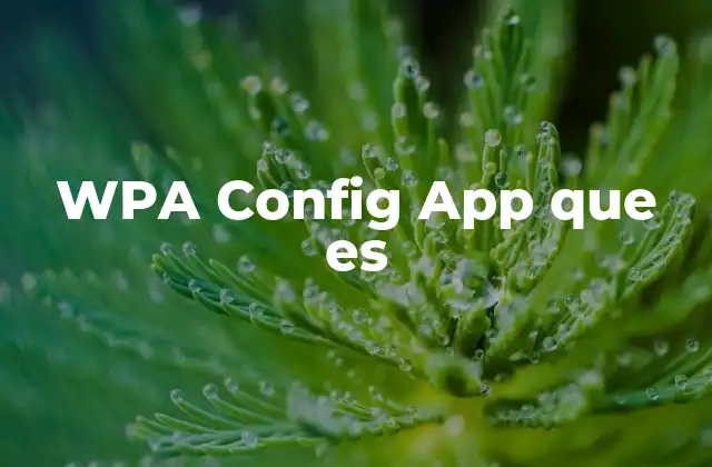 Wpa Config App que es