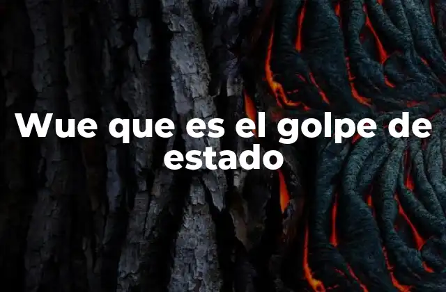 Wue que es el Golpe de Estado