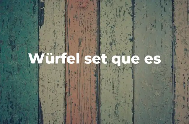 Würfel Set que es