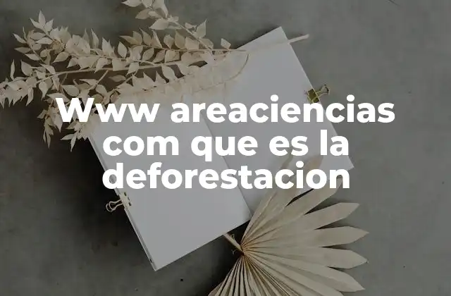 Www Areaciencias Com que es la Deforestacion