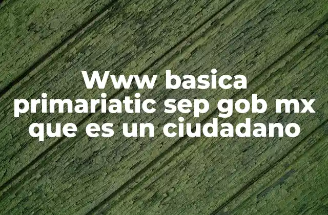 Www Basica Primariatic Sep Gob Mx que es un Ciudadano